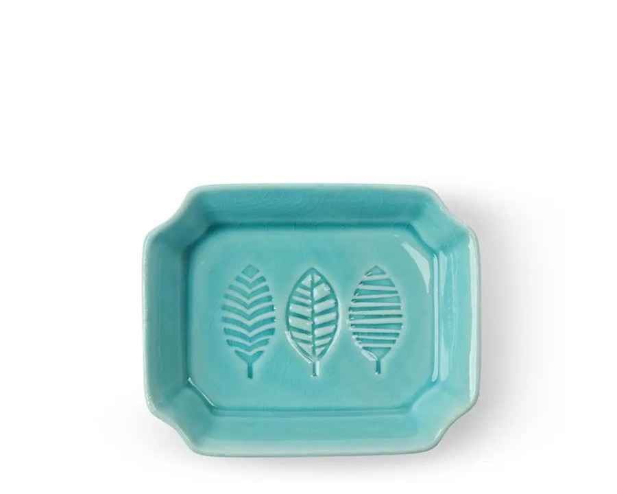 Miya Company Sauce Dish Leaves Teal | Sauce Dishes