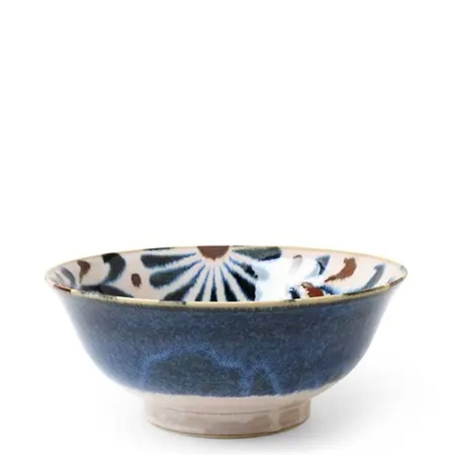 Miya Company Rustic Blue Floral Noodle Bowl | Ramen Bowls