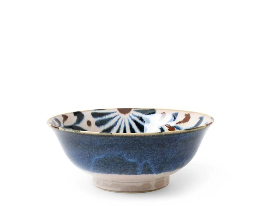 Miya Company Rustic Blue Floral Noodle Bowl | Ramen Bowls