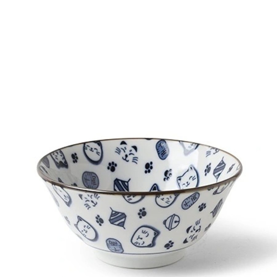 Miya Company Maneki Neko Blue 5.75" Bowl | Bowls