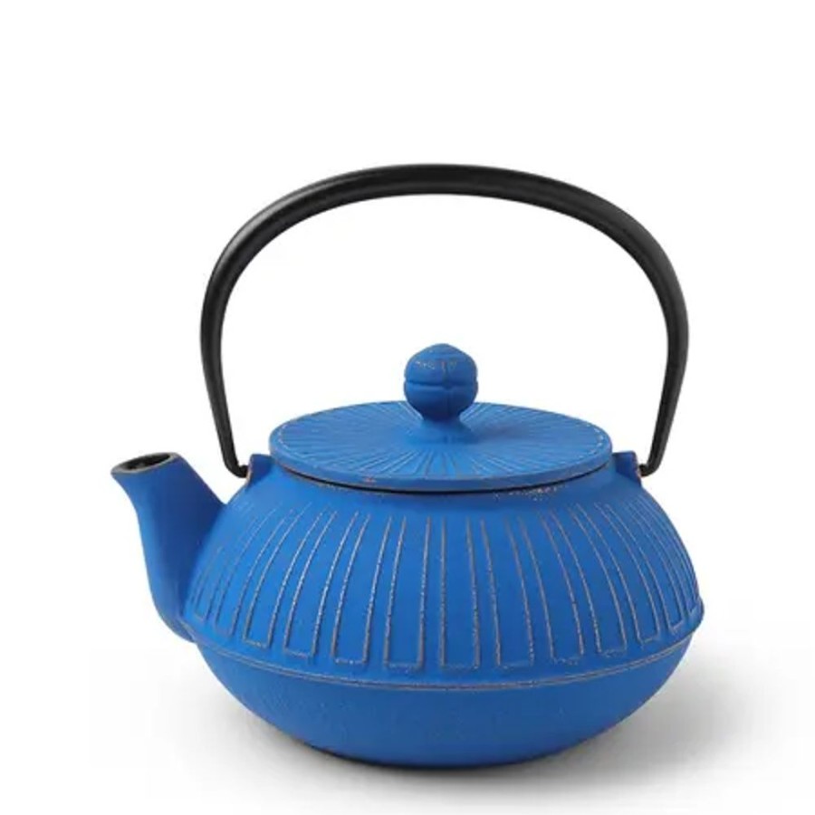 Miya Company Cast Iron Teapot Gold Azure Chrysanthemum | Teapots - Cast Iron